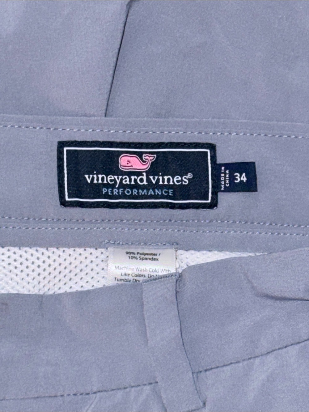 Vineyard Vines Performance Breaker Shorts Size 34 Gray Blue Tonal - Picture 4 of 6